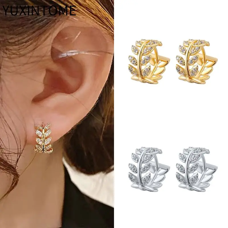 925 Sterling Silver Leaf Ear Buckle Earring For Women Pave Crystal Hoop Earrings Circle Round Minimalist Earrings Party Jewelry
925 Sterling Silver Leaf Ear Buckle Earring For Women Pave Crystal Hoop Earrings Circle Round Minimalist Earrings Party Jewelry