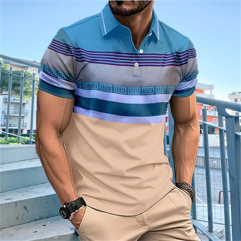 2025 New Polo Shirt For Men Stripe Short Sleeve T-Shirts King Graphics Shirt Casual Business Button Top Tees Summer Polo Clothes
2025 New Polo Shirt For Men Stripe Short Sleeve T-Shirts King Graphics Shirt Casual Business Button Top Tees Summer Polo Clothes