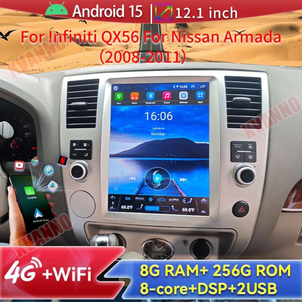Android15 Tesla Screen Car Radio Audio For Infiniti QX56 for Nissan Armada 2008-2011 Car Intelligent System Wireless CarPlay GPS
Android15 Tesla Screen Car Radio Audio For Infiniti QX56 for Nissan Armada 2008-2011 Car Intelligent System Wireless CarPlay GPS