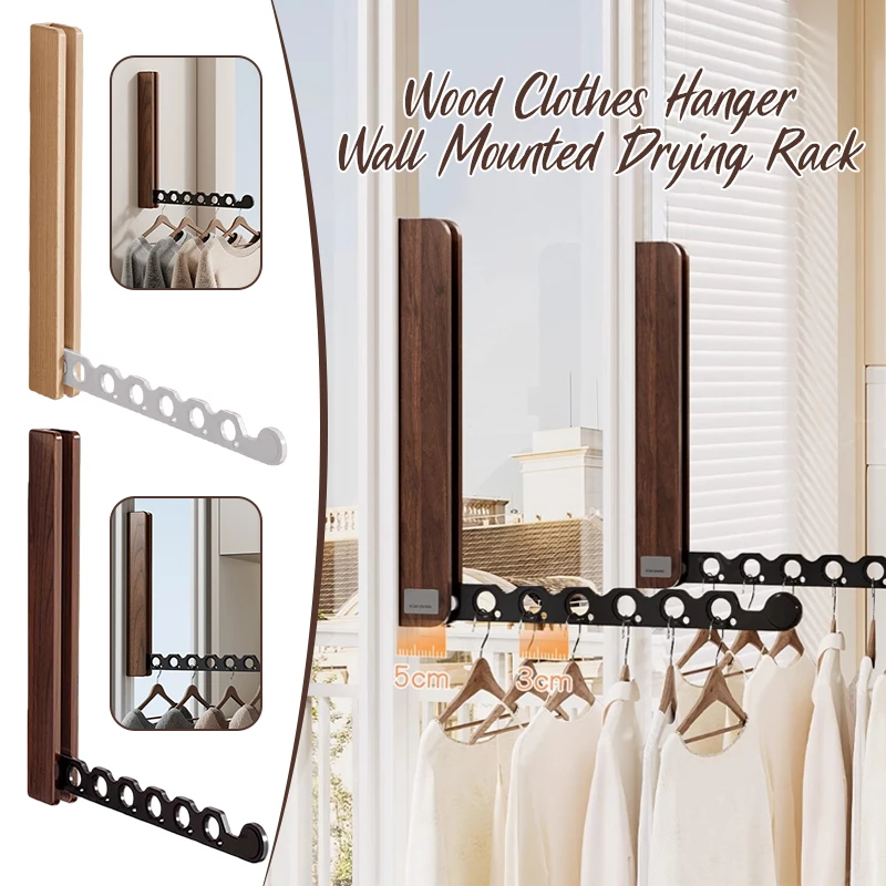 Wall Mounted Drying Rack Wooden Foldable Invisible Clothes Hanger for Small Spaces, Closet & Balcony Organization
Wall Mounted Drying Rack Wooden Foldable Invisible Clothes Hanger for Small Spaces, Closet & Balcony Organization
