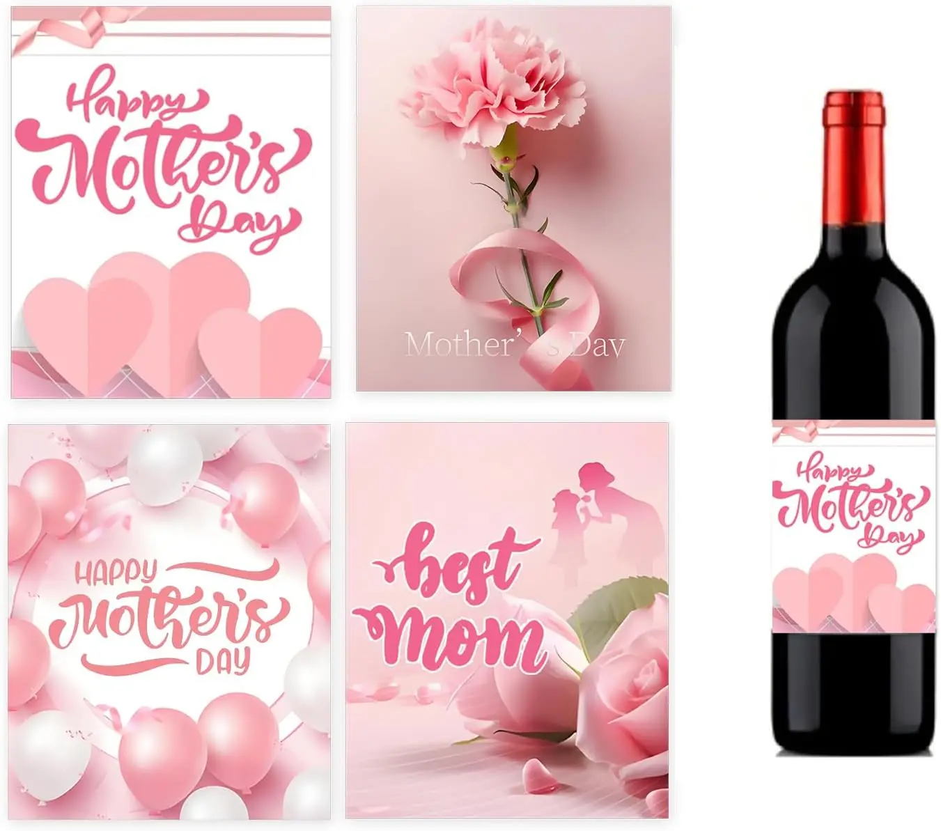 32 Pcs Mother's Day Wine Bottle Labels Stickers 4x5 Inch Party Wine Bottle Stickers Decorations for Happy Mother's Day Party
32 Pcs Mother's Day Wine Bottle Labels Stickers 4x5 Inch Party Wine Bottle Stickers Decorations for Happy Mother's Day Party