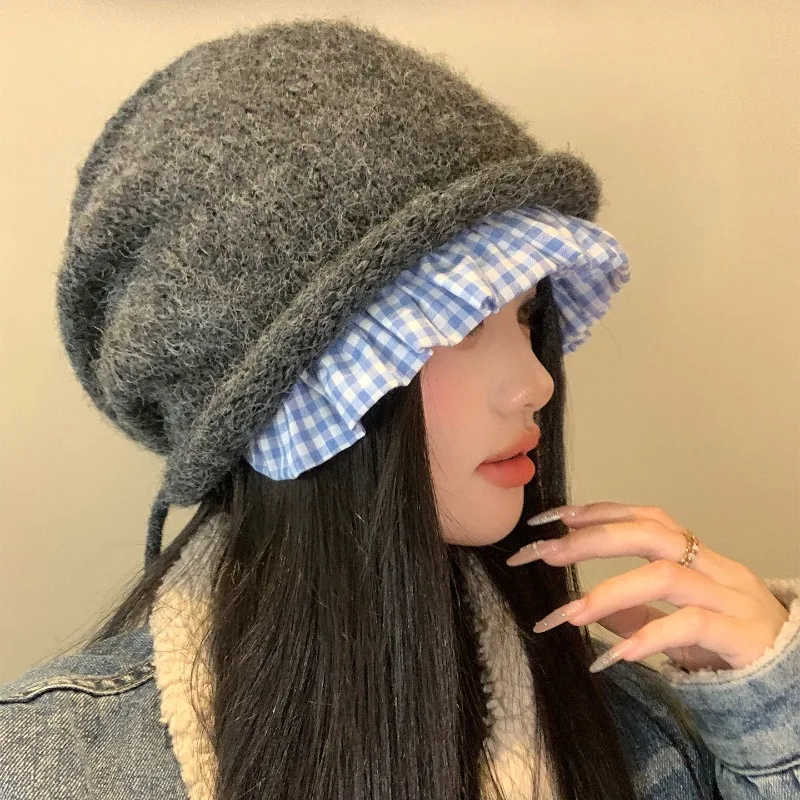 Серая кружевная серая вязаная шапка для женщин, осенне-зимняя теплая защита ушей, универсальная шерстяная шапка
Серая кружевная серая вязаная шапка для женщин, осенне-зимняя теплая защита ушей, универсальная шерстяная шапка