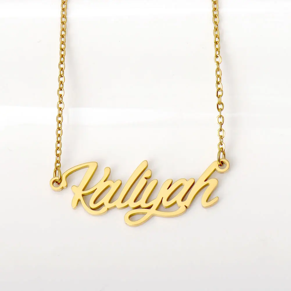 AOLOSHOW Kaliyah Gold Name Necklace for Women Stainless Steel Dainty Letters Pendant Jewelry Girls Birthday Gift
AOLOSHOW Kaliyah Gold Name Necklace for Women Stainless Steel Dainty Letters Pendant Jewelry Girls Birthday Gift