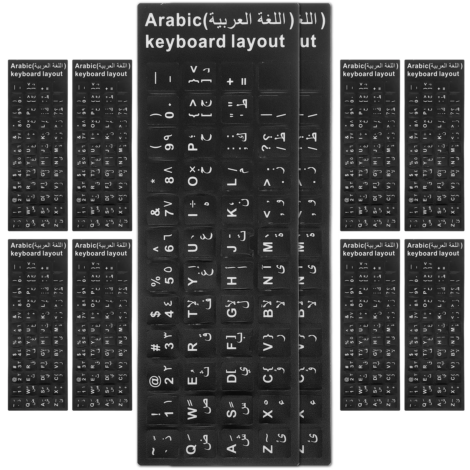 10Pcs Keyboard Stickers Arabic Matte Letters Replacement Keyboard Labels Laptop Computer Accessories Letter Stickers
10Pcs Keyboard Stickers Arabic Matte Letters Replacement Keyboard Labels Laptop Computer Accessories Letter Stickers