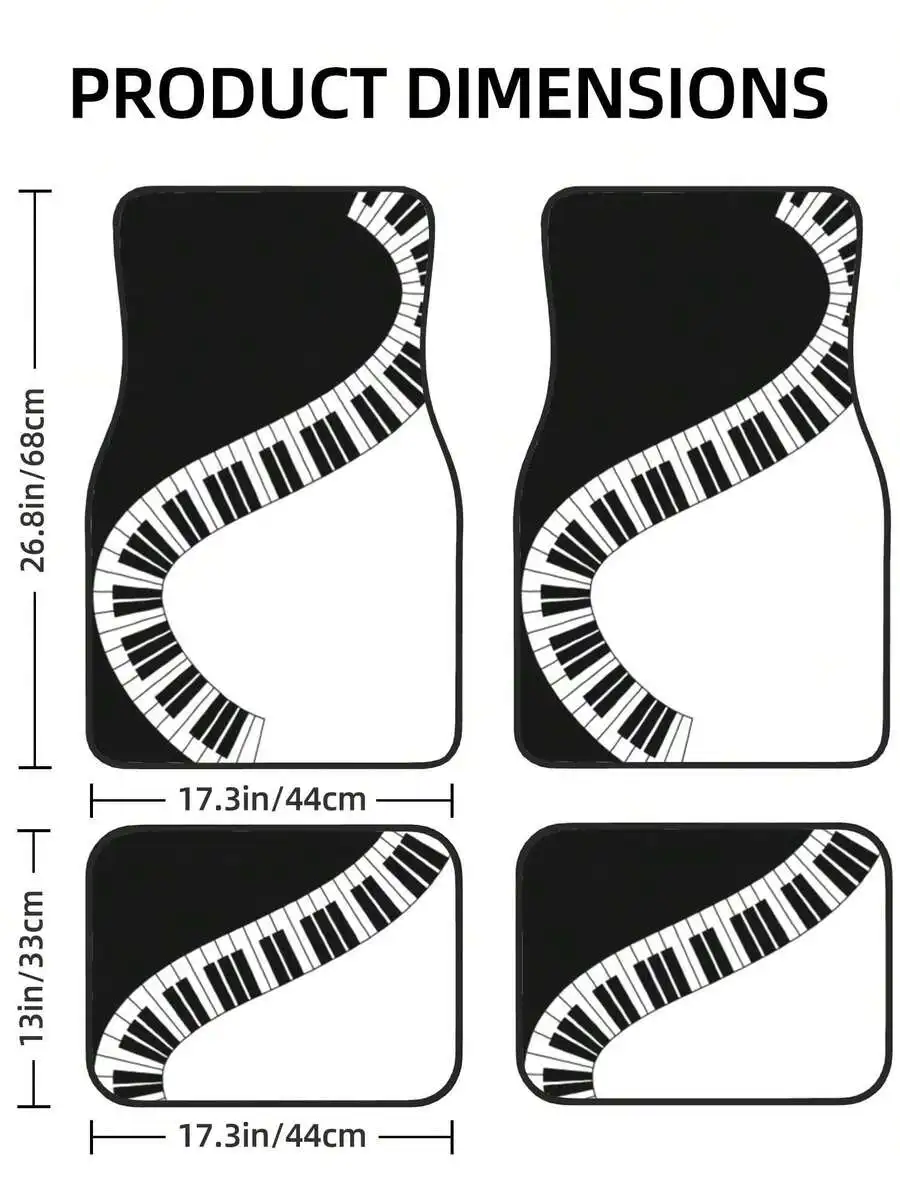 4 Piece Piano Key Car Floor Mats Rubber Backing Durable Stylish Auto Interior
4 Piece Piano Key Car Floor Mats Rubber Backing Durable Stylish Auto Interior