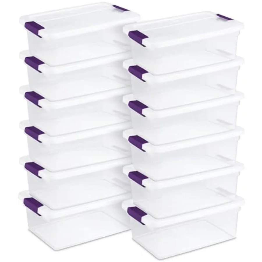 15 Qt ClearView Latch Storage Box Stackable Bin with Latching Lid Plastic Container to Organize Shoes in Closet Clear Base Lid
15 Qt ClearView Latch Storage Box Stackable Bin with Latching Lid Plastic Container to Organize Shoes in Closet Clear Base Lid