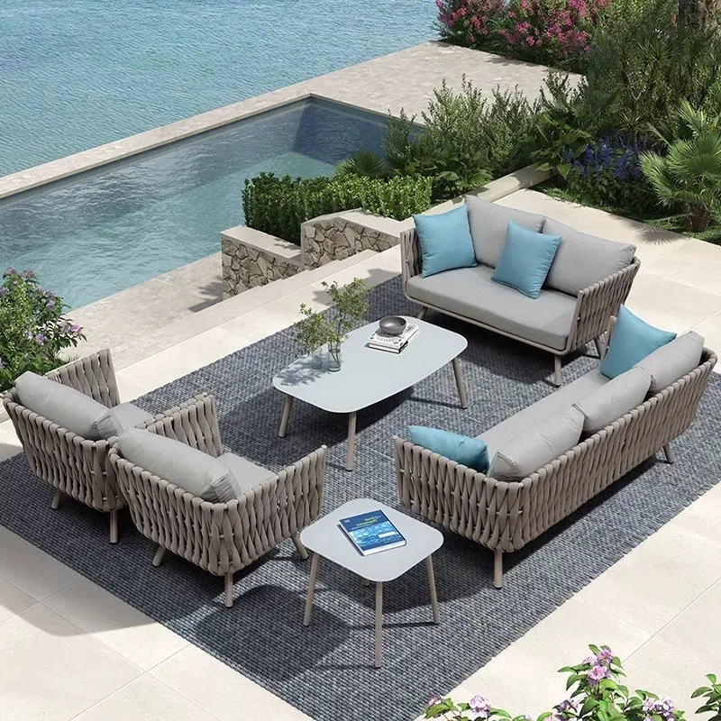 #Modern outdoor furniture waterproof rattan outdoor sofa set is suitable for balcony garden seaside villa
#Modern outdoor furniture waterproof rattan outdoor sofa set is suitable for balcony garden seaside villa