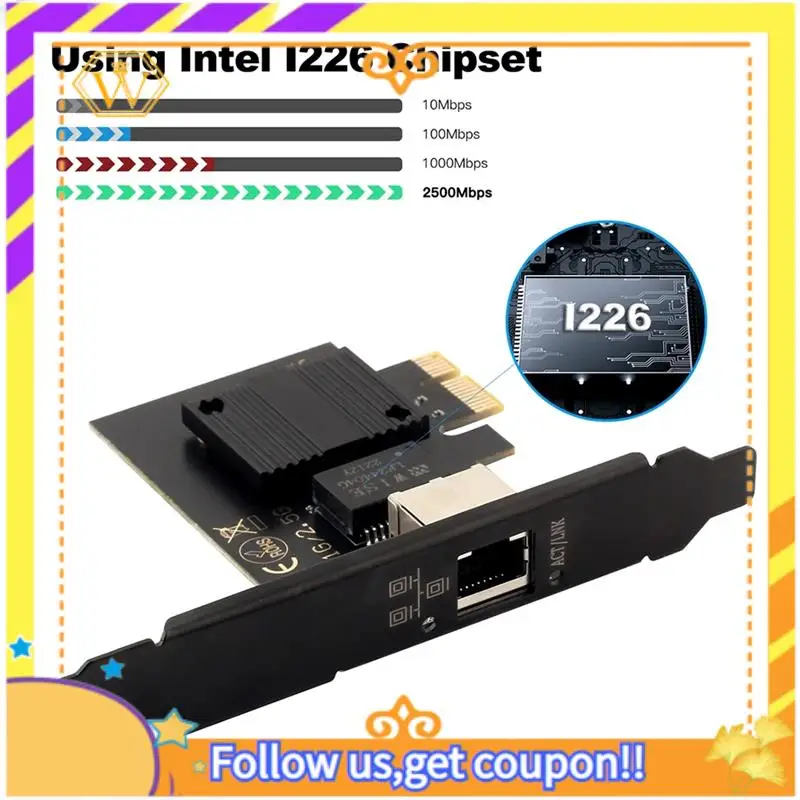 Новейшая сетевая карта PCI-E к RJ45 емкостью 2500 Мбит/с I226, гигабитный Ethernet-ПК + металл для портативных ПК
Новейшая сетевая карта PCI-E к RJ45 емкостью 2500 Мбит/с I226, гигабитный Ethernet-ПК + металл для портативных ПК