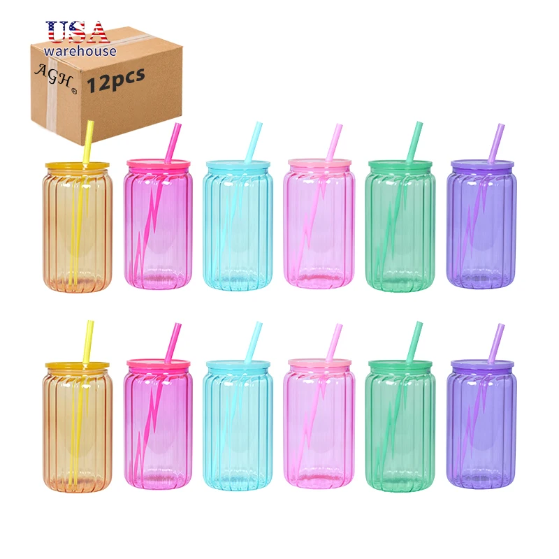 12pcs Pack 16oz Sublimation Colorful Streak Inner Glass Beer Can Mason Jar with Plastic Lids He
12pcs Pack 16oz Sublimation Colorful Streak Inner Glass Beer Can Mason Jar with Plastic Lids He
