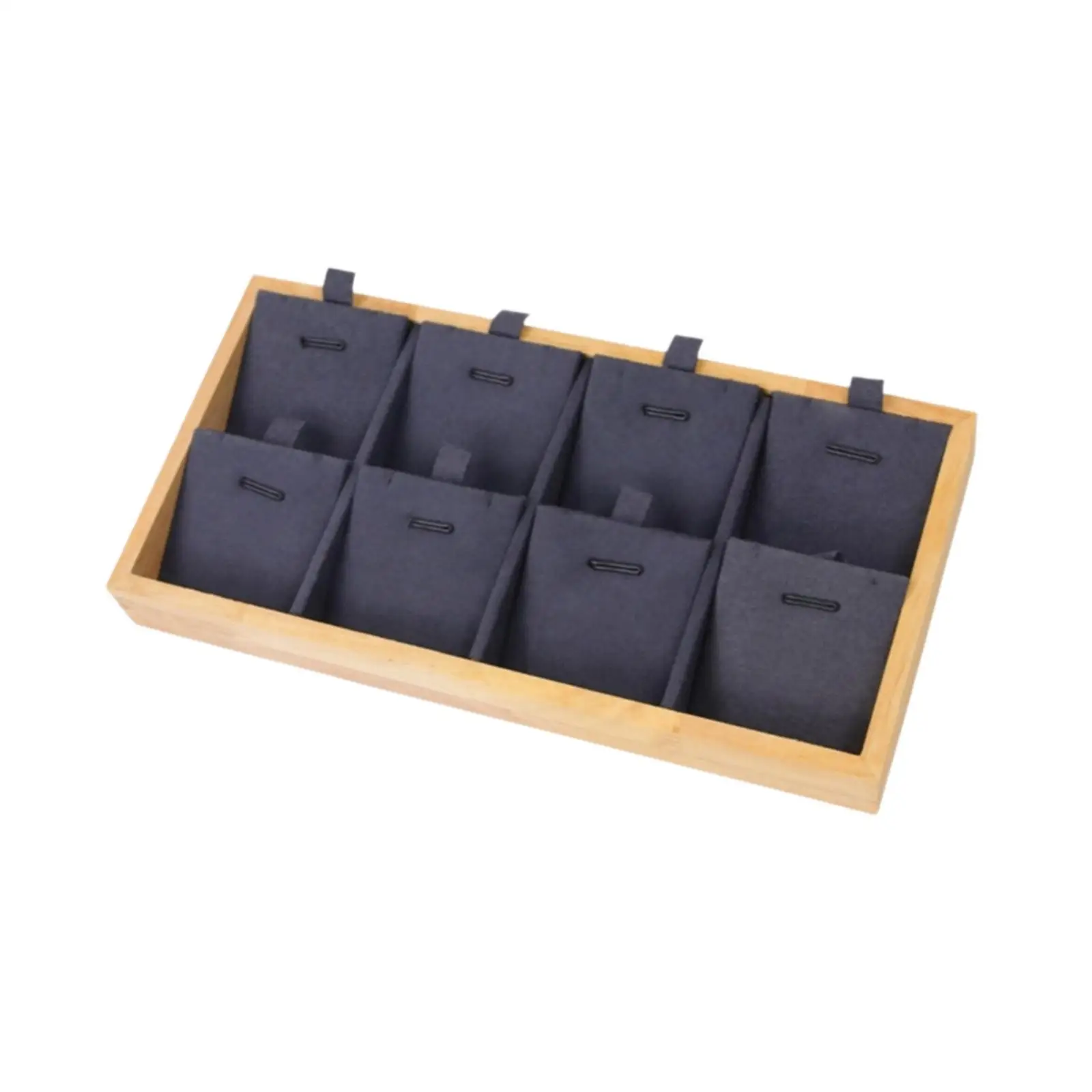 Wooden Jewelry Display Tray with 8 Slots Pendant Organizer Necklace Storage Box for Home Dresser Storage
Wooden Jewelry Display Tray with 8 Slots Pendant Organizer Necklace Storage Box for Home Dresser Storage