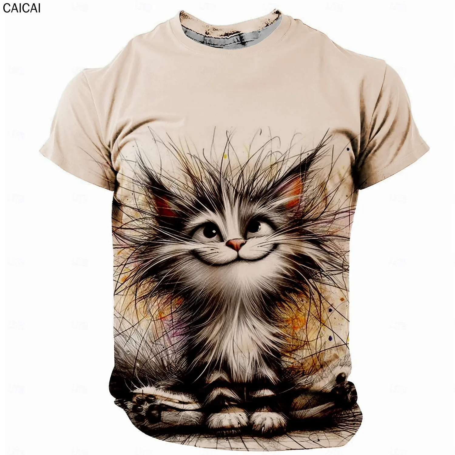 Summer men's T-shirt creative fun cat print T-shirt casual round neck short sleeved versatile top pullover street fashion men's
Summer men's T-shirt creative fun cat print T-shirt casual round neck short sleeved versatile top pullover street fashion men's