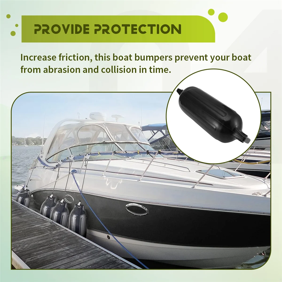HFC Boat Fenders 4 Pack 4.5x16 Inch Inflatable Ribbed Marine Boat Fender with Fender Lines 6.5 Ft Needles and Pump
HFC Boat Fenders 4 Pack 4.5x16 Inch Inflatable Ribbed Marine Boat Fender with Fender Lines 6.5 Ft Needles and Pump
