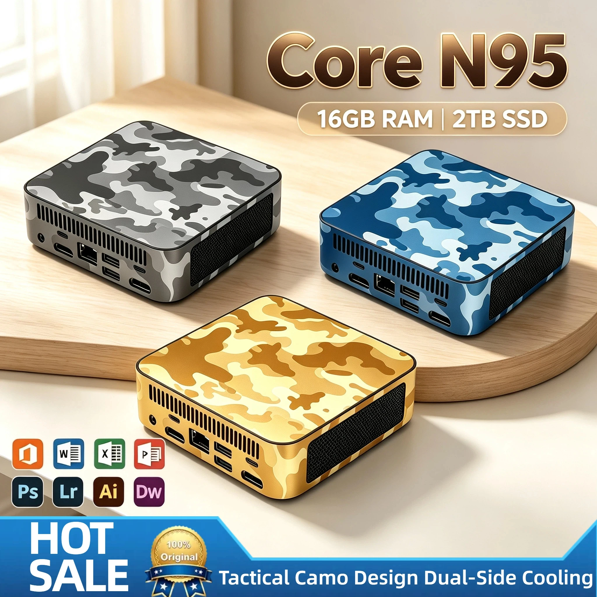 Intel N95 Ultra Thin Mini PC 16GB DDR4 1TB 2TB NVMe SSD WiFi6 BT5.2 4K Resolution Portable Office Desktop
Intel N95 Ultra Thin Mini PC 16GB DDR4 1TB 2TB NVMe SSD WiFi6 BT5.2 4K Resolution Portable Office Desktop
