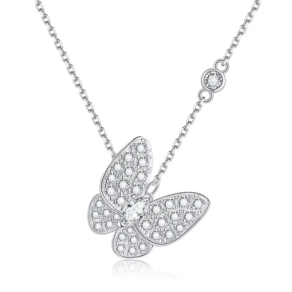 Moissanite Necklace Marquise Cut Butterfly Pendant 18K White Gold Plated Adjustable Chain 925 Sterling Silver Luxury Jewelry
Moissanite Necklace Marquise Cut Butterfly Pendant 18K White Gold Plated Adjustable Chain 925 Sterling Silver Luxury Jewelry