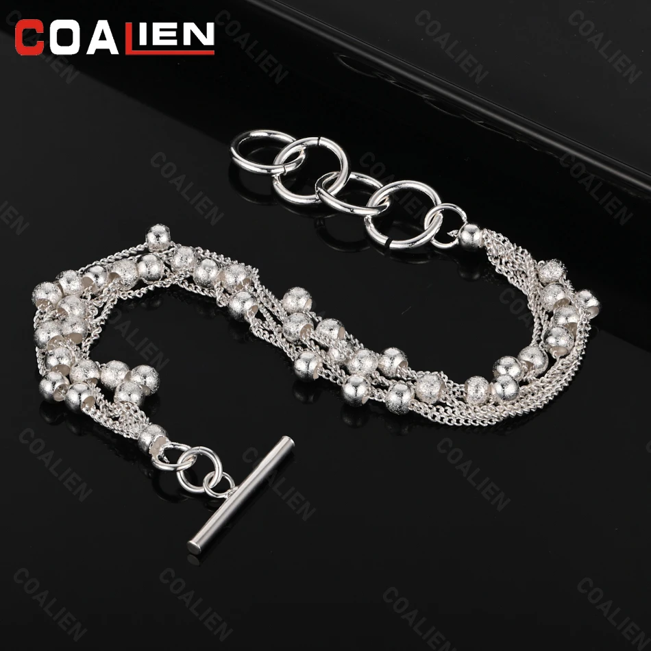 COALIEN 925 Sterling Silver Five Coil Chain Beads Ot Buckle Bracelet Charm Fashion Personality Women Party Gift Wedding Jewelry
COALIEN 925 Sterling Silver Five Coil Chain Beads Ot Buckle Bracelet Charm Fashion Personality Women Party Gift Wedding Jewelry
