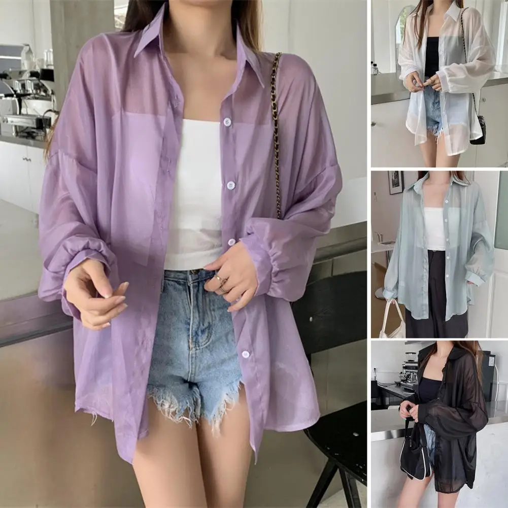 Chiffon Summer Shirt Sun Protection Shirt Chiffon Cover-up Outerwear Women's Long Sleeve Button Down Tops for Stylish Sunscreen
Chiffon Summer Shirt Sun Protection Shirt Chiffon Cover-up Outerwear Women's Long Sleeve Button Down Tops for Stylish Sunscreen