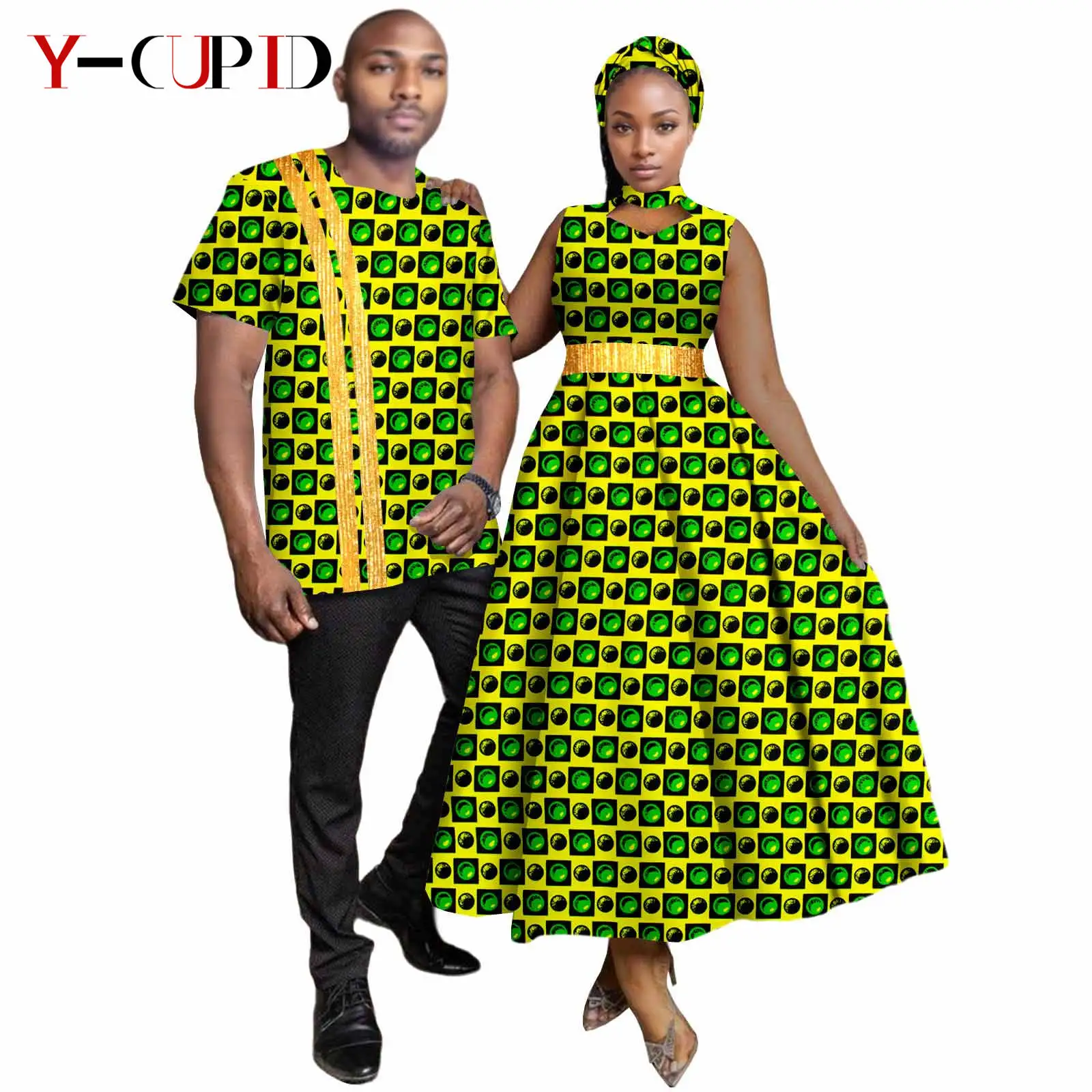 African Print Dresses for Women Matching Headwrap Couple Clothes Men Outfits Top and Pant Sets Dashiki Princess Vestidos 25C024
African Print Dresses for Women Matching Headwrap Couple Clothes Men Outfits Top and Pant Sets Dashiki Princess Vestidos 25C024