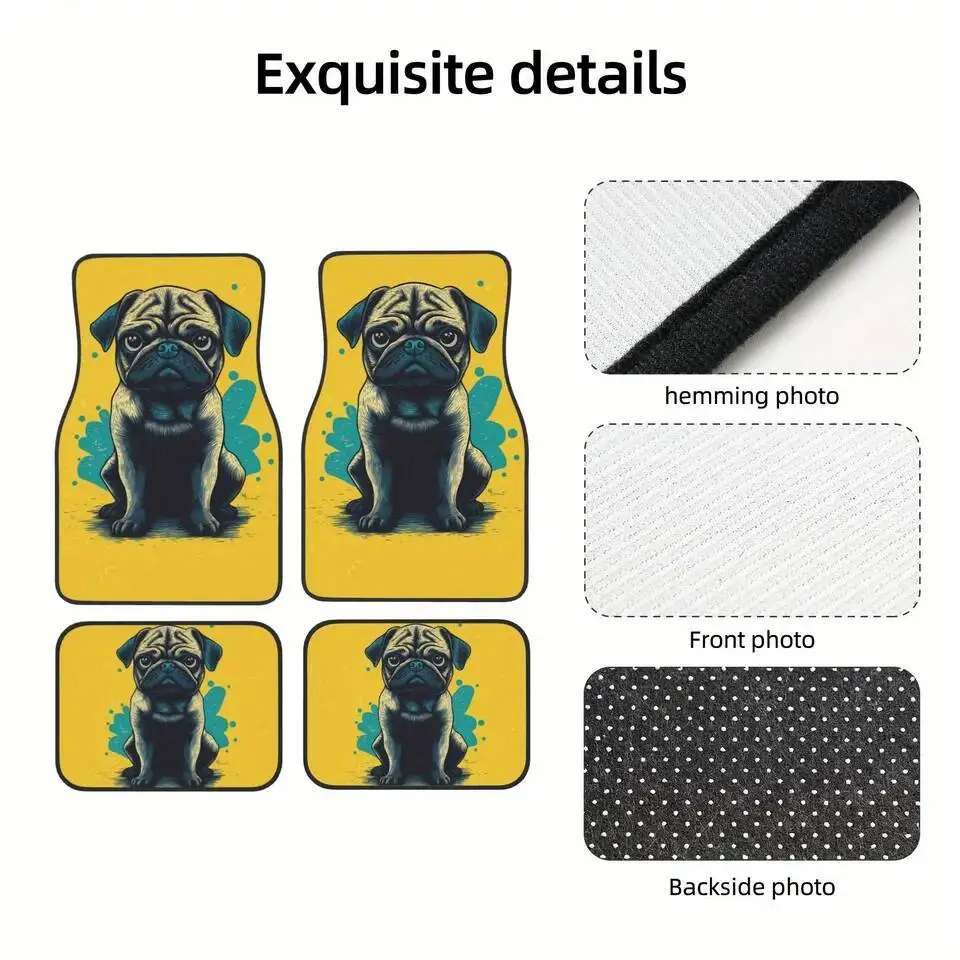 4pcs Doodle Cartoon Pug Universal Car Mats, Fit For Cars/Trucks/SUVs, Perfect Holiday Gift For Drivers
4pcs Doodle Cartoon Pug Universal Car Mats, Fit For Cars/Trucks/SUVs, Perfect Holiday Gift For Drivers