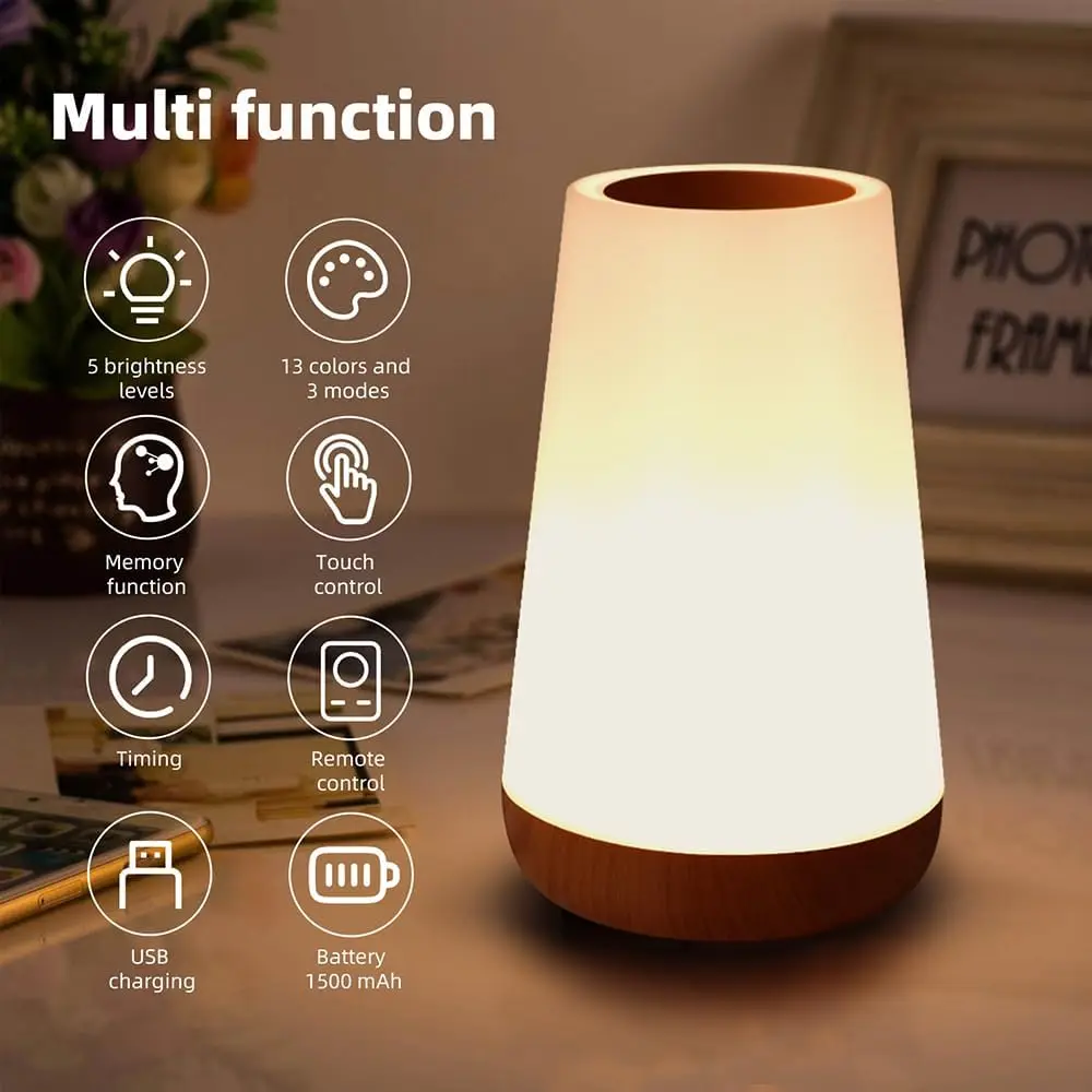 Table Lamp Bedside Lamp For Bedroom 13 Color Changing Touch Night Light RGB Remote Dimmable USB Rechargeable Portable Room Light
Table Lamp Bedside Lamp For Bedroom 13 Color Changing Touch Night Light RGB Remote Dimmable USB Rechargeable Portable Room Light
