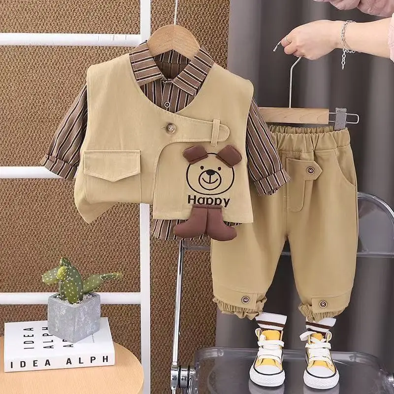 Boys' Spring and Autumn Set 2025 New Style Children's Western Baby Shirt Boys' Vest Pants 3-Piece Set Kids Outfits
Boys' Spring and Autumn Set 2025 New Style Children's Western Baby Shirt Boys' Vest Pants 3-Piece Set Kids Outfits