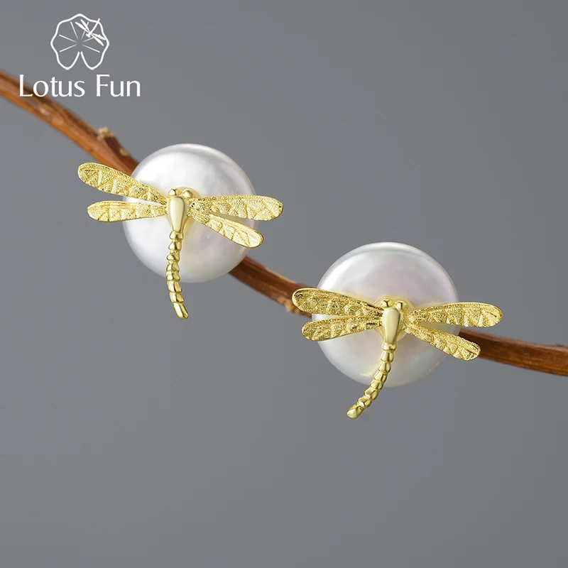Lotus Fun Vintage Natural Baroque Pearl Dragonfly Stud Earrings for Women Real 925 Sterling Silver Luxury Quality Fine Jewelry
Lotus Fun Vintage Natural Baroque Pearl Dragonfly Stud Earrings for Women Real 925 Sterling Silver Luxury Quality Fine Jewelry