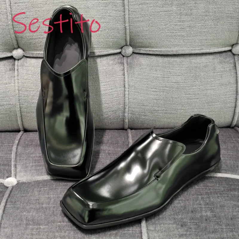 Square Toe Leather Shoes for Both Men and Women Fashionable British Flat Bottom Kick Design Casual Flat Bottom Black Single Shoe
Square Toe Leather Shoes for Both Men and Women Fashionable British Flat Bottom Kick Design Casual Flat Bottom Black Single Shoe