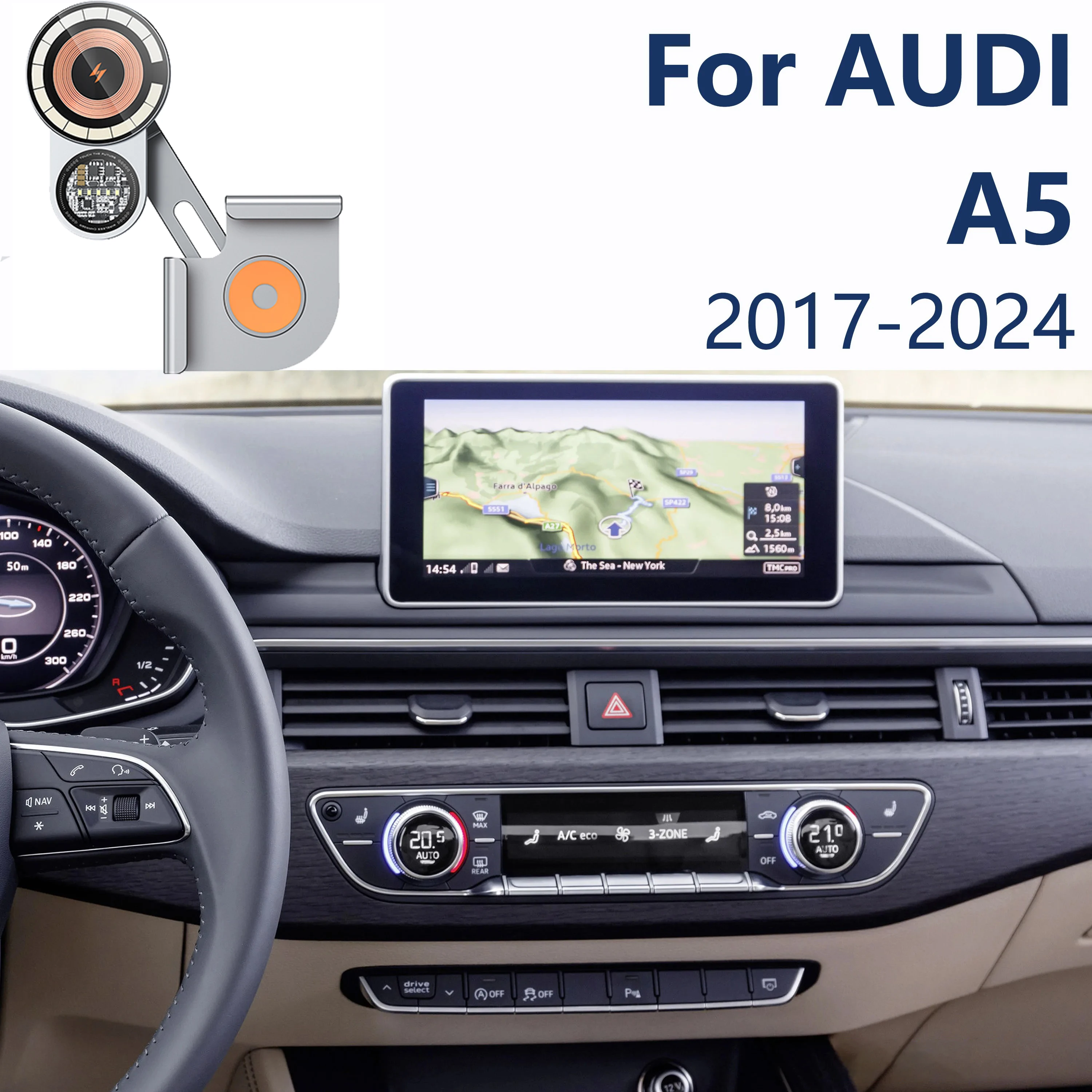 Для Audi A5 2017 2018-2024 автомобильный держатель для телефона с фиксированной магнитной присоской, подставка для беспроводной зарядки, крепления из алюминиевого сплава
Для Audi A5 2017 2018-2024 автомобильный держатель для телефона с фиксированной магнитной присоской, подставка для беспроводной зарядки, крепления из алюминиевого сплава