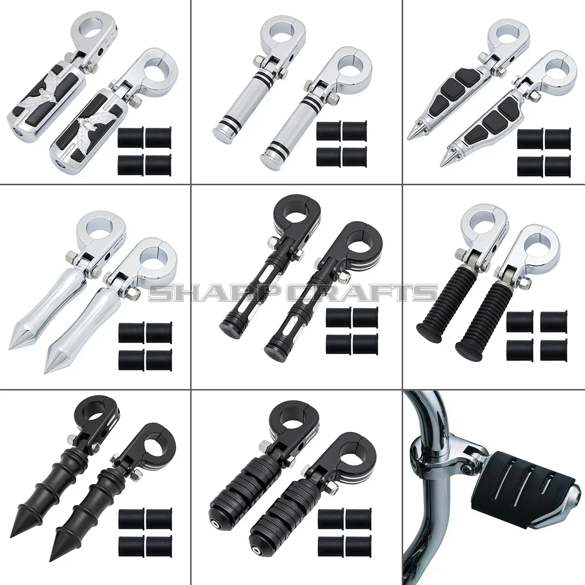 1.25" 32mm Motorcycle Highway Engine Crash Bar Guard Footpegs Clamps Brackets Mounts For Harley Honda BMW Yamaha Kawasaki Suzuki
1.25" 32mm Motorcycle Highway Engine Crash Bar Guard Footpegs Clamps Brackets Mounts For Harley Honda BMW Yamaha Kawasaki Suzuki