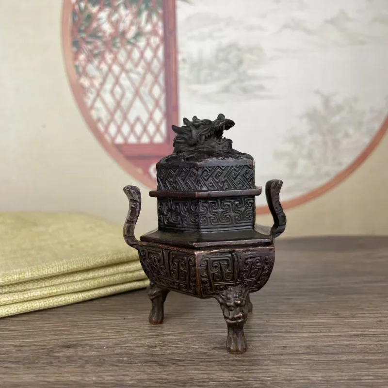Copper-plated dragon crown three-legged , sandalwood disc , tower incense burner, home aromatherapy
Copper-plated dragon crown three-legged , sandalwood disc , tower incense burner, home aromatherapy