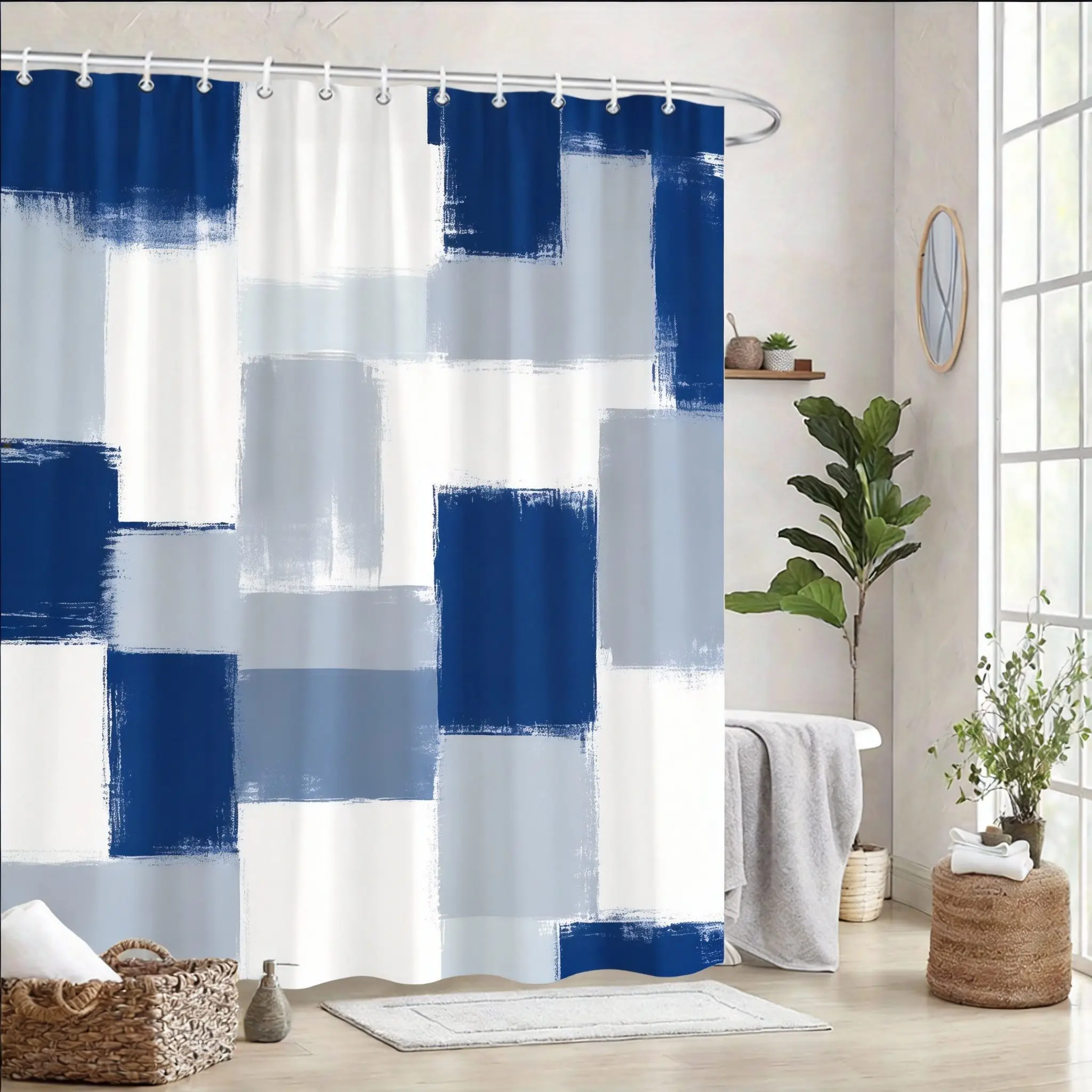 Мозаичная занавеска для душа 180x180 см – абстрактные квадраты в стиле пэчворк оранжевого, серого и черного цветов, современный геометрический декор для ванной комнаты, 12 крючков
Мозаичная занавеска для душа 180x180 см – абстрактные квадраты в стиле пэчворк оранжевого, серого и черного цветов, современный геометрический декор для ванной комнаты, 12 крючков