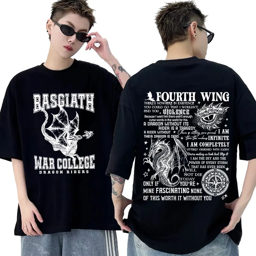 Vintage Basgiath War College Dragon Rider T Shirts Men's Fashion Harajuku High Quality T-shirt Casual 100% Cotton Oversized Tees
Vintage Basgiath War College Dragon Rider T Shirts Men's Fashion Harajuku High Quality T-shirt Casual 100% Cotton Oversized Tees