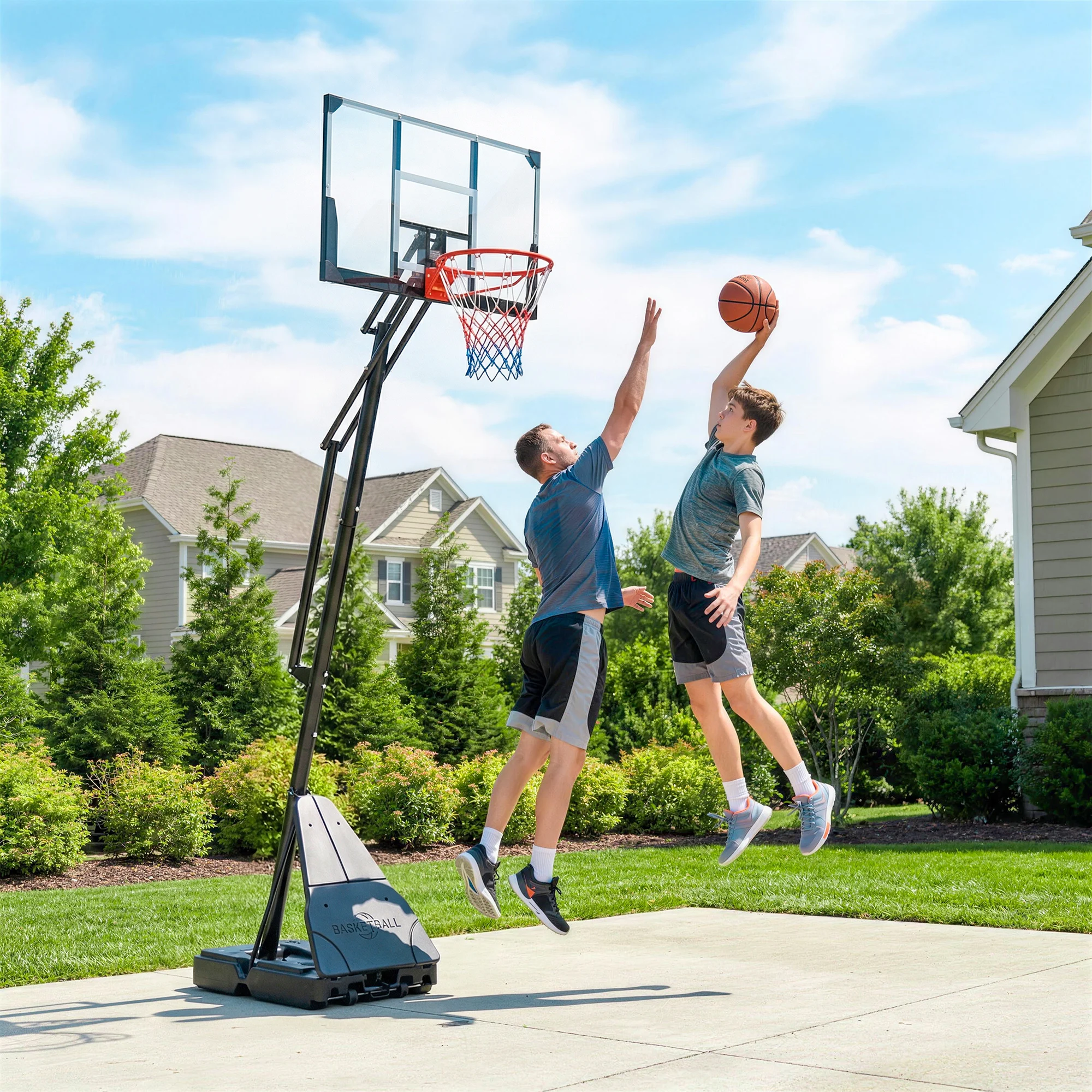 Portable Basketball Hoop Outdoor, 8-10ft Adjustable Basketball Goal, 47 Inch Shatterproof Backboard, Hand-Crank Lift
Portable Basketball Hoop Outdoor, 8-10ft Adjustable Basketball Goal, 47 Inch Shatterproof Backboard, Hand-Crank Lift