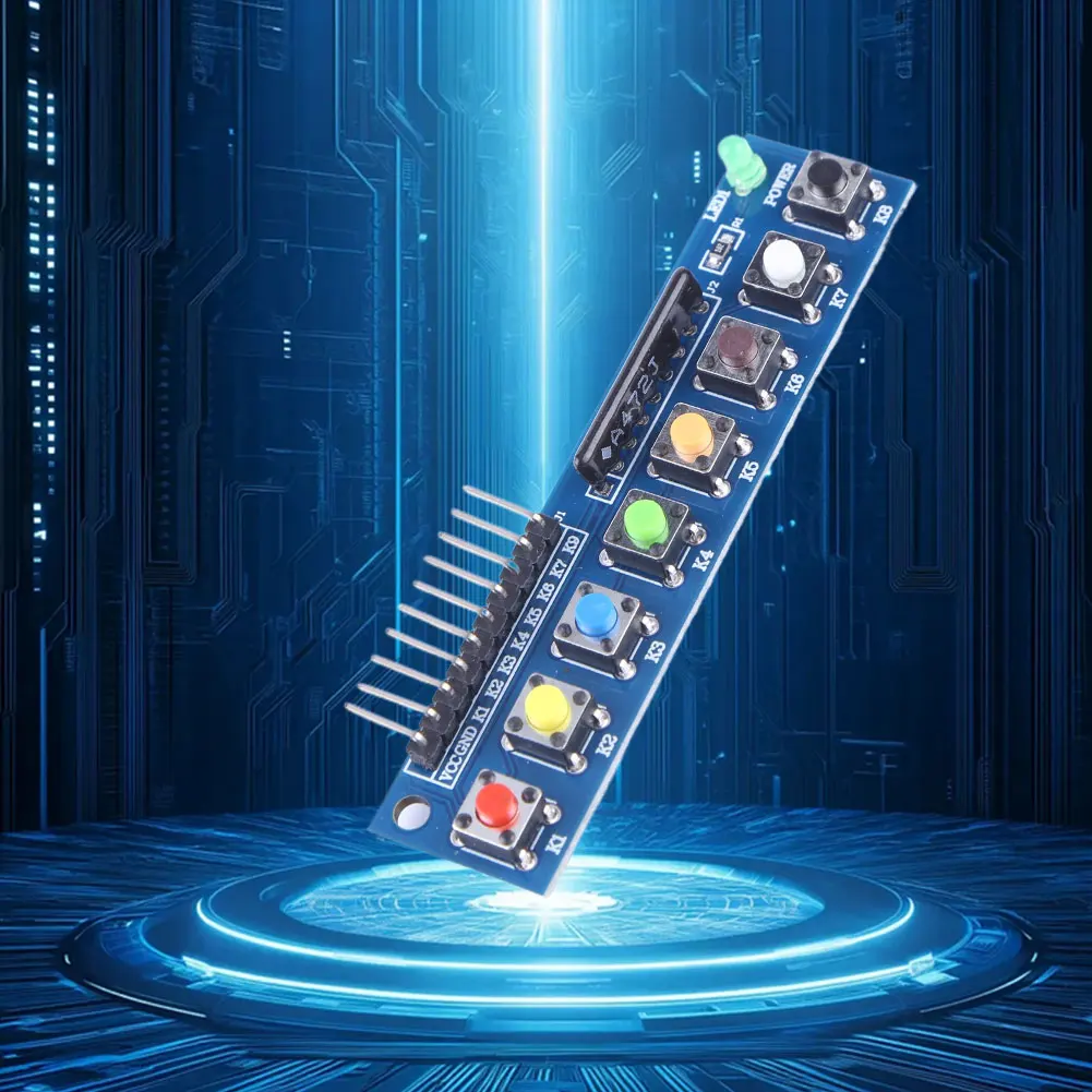 8 Independent Key Button Touch Button Module 3.3-5V with LED Indicator Keypad Module for Arduino ARM