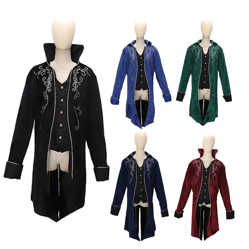 Medieval Steampunk Cosplay Costumes Tuxedo Gothic Vintage Renaissance Victorian Mens Gown Coats Tailcoat for Halloween Party 
Medieval Steampunk Cosplay Costumes Tuxedo Gothic Vintage Renaissance Victorian Mens Gown Coats Tailcoat for Halloween Party