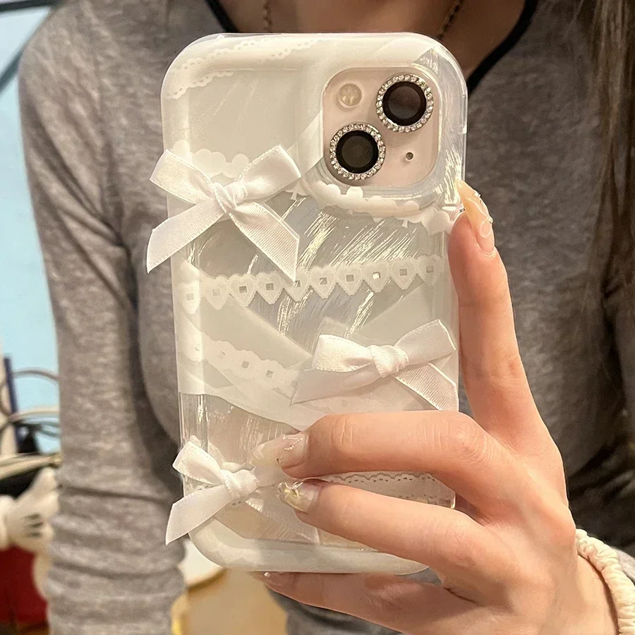 INS Korean Cute Ribbon Bowknot Lace Phone Case For iPhone 15 14 13 12 Pro Max 3D Bowknot Shockproof Soft Back Cover Funda Gift
INS Korean Cute Ribbon Bowknot Lace Phone Case For iPhone 15 14 13 12 Pro Max 3D Bowknot Shockproof Soft Back Cover Funda Gift