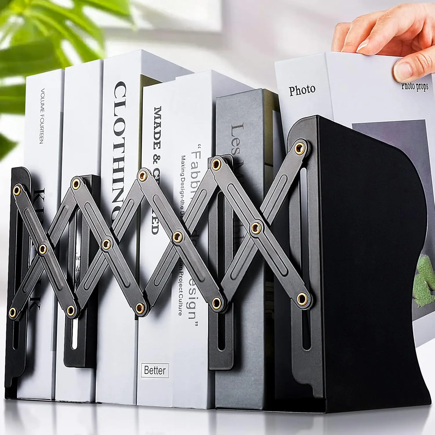Adjustable Heavy Duty Book Ends, Non-Skid Metal Bookends for Home Office, 3-Space Organizer for Books & Magazines
Adjustable Heavy Duty Book Ends, Non-Skid Metal Bookends for Home Office, 3-Space Organizer for Books & Magazines