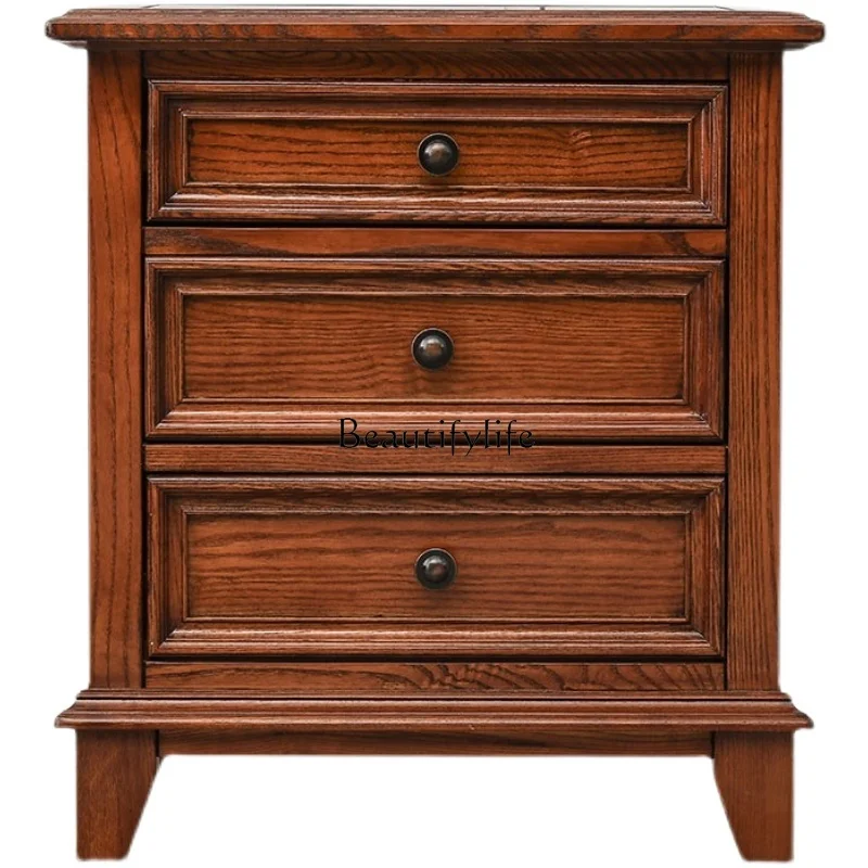 American country solid wood three-pump bedside table simple bedroom storage drawer cabinet ash wood furniture
American country solid wood three-pump bedside table simple bedroom storage drawer cabinet ash wood furniture