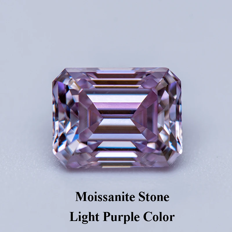 Moissanite Diamond Emerald Cut Light Purple Color Lab Grown Gemstone Woman Charms Advanced Jewelry Making with GRA Certificate
Moissanite Diamond Emerald Cut Light Purple Color Lab Grown Gemstone Woman Charms Advanced Jewelry Making with GRA Certificate