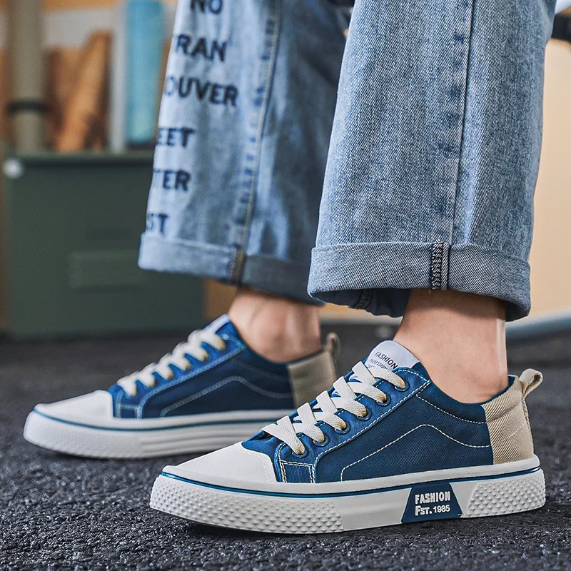 Мужская парусиновая обувь, мужская уличная модная обувь для скейтборда, удобные нескользящие повседневные кроссовки, дышащие мужские кроссовки 
Мужская парусиновая обувь, мужская уличная модная обувь для скейтборда, удобные нескользящие повседневные кроссовки, дышащие мужские кроссовки