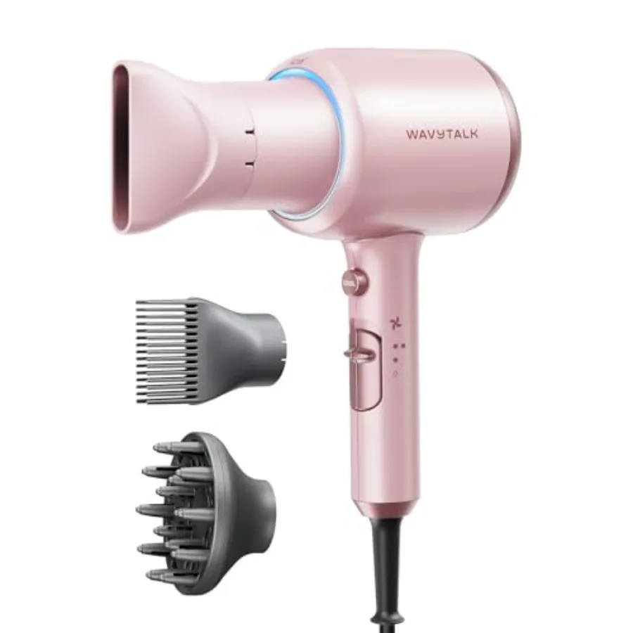 Ionic blow dryer with diffuser and comb attachment for curly hair, 1875W fast drying, ceramic technology, 3 attachments, light
Ionic blow dryer with diffuser and comb attachment for curly hair, 1875W fast drying, ceramic technology, 3 attachments, light