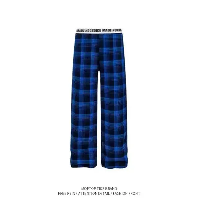 Blue Plaid Loose Wide Leg Casual Pants Women's Winter New High Waist Slimming Versatile Trousers Stylish Cuffed Design
Blue Plaid Loose Wide Leg Casual Pants Women's Winter New High Waist Slimming Versatile Trousers Stylish Cuffed Design