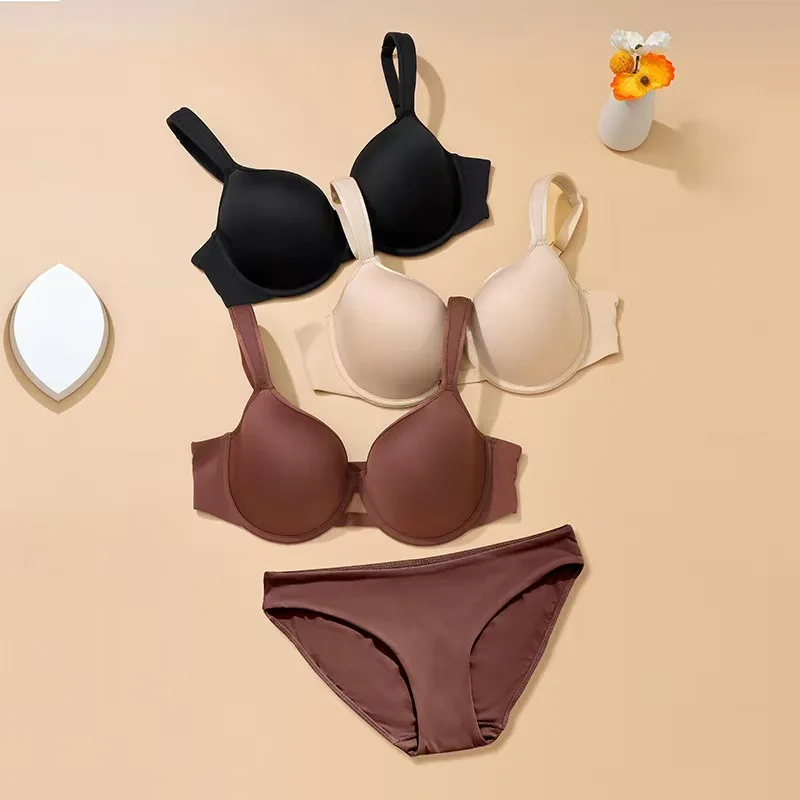 Бесшовный комплект с бюстгальтером пуш-ап больших размеров, маленькое дышащее нижнее белье против провисания для женщин
Бесшовный комплект с бюстгальтером пуш-ап больших размеров, маленькое дышащее нижнее белье против провисания для женщин