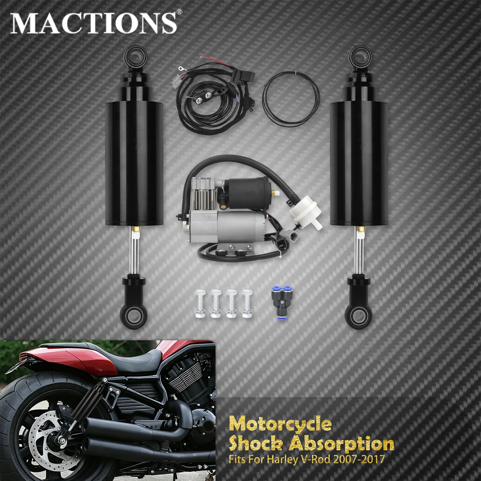 Motorcycle Adjustable Air Ride Shock Absorber System Rear Suspension Kit For Harley V-Rod 2007-2017 Muscle Night Rod VRSCF VRSCX
Motorcycle Adjustable Air Ride Shock Absorber System Rear Suspension Kit For Harley V-Rod 2007-2017 Muscle Night Rod VRSCF VRSCX