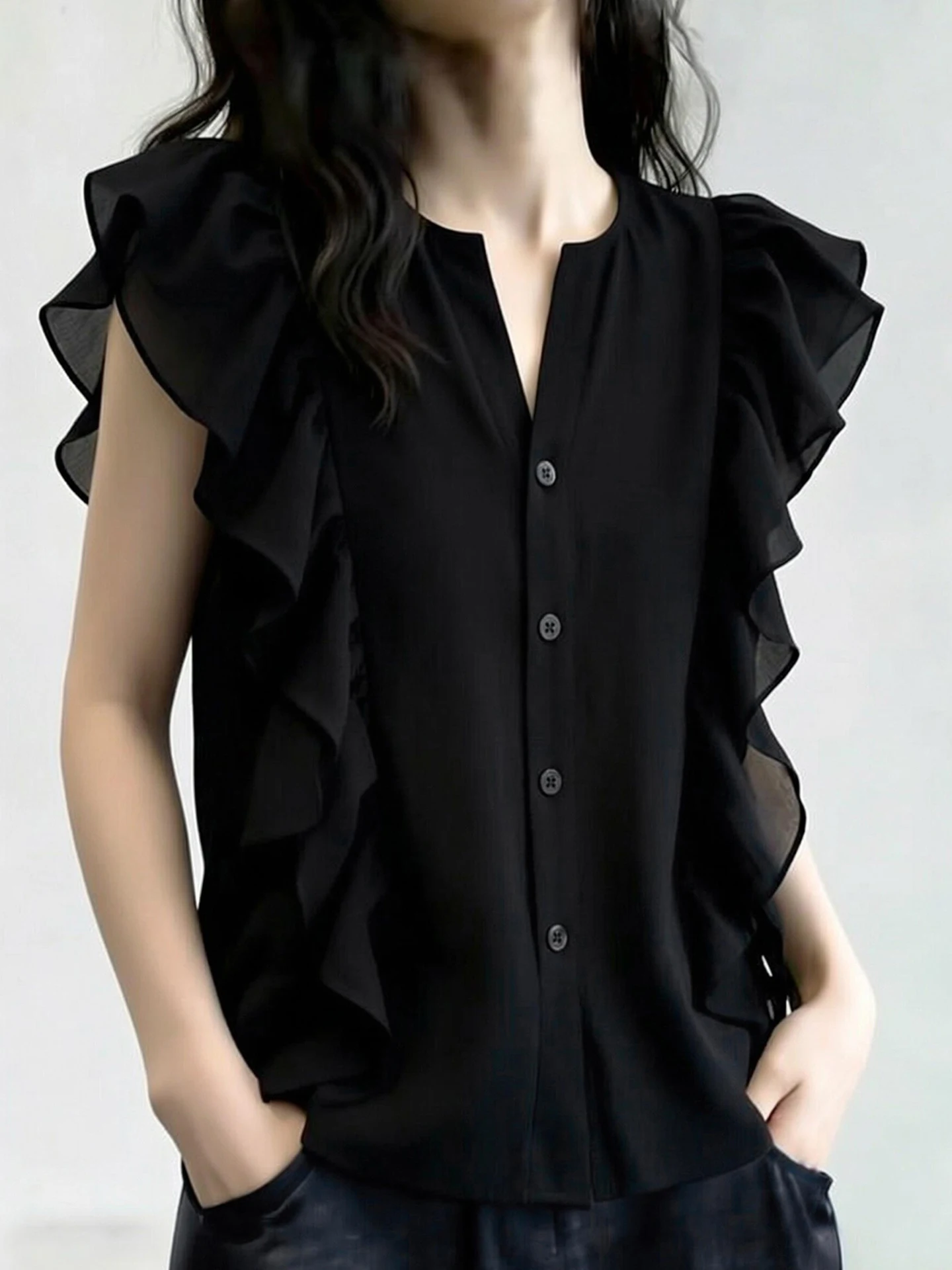 Elegant Lace Trim Shirt Korean Style Commute Fashion Spring Summer Slimming Top Ageless Korean Straight Cut Short Sleeve
Elegant Lace Trim Shirt Korean Style Commute Fashion Spring Summer Slimming Top Ageless Korean Straight Cut Short Sleeve