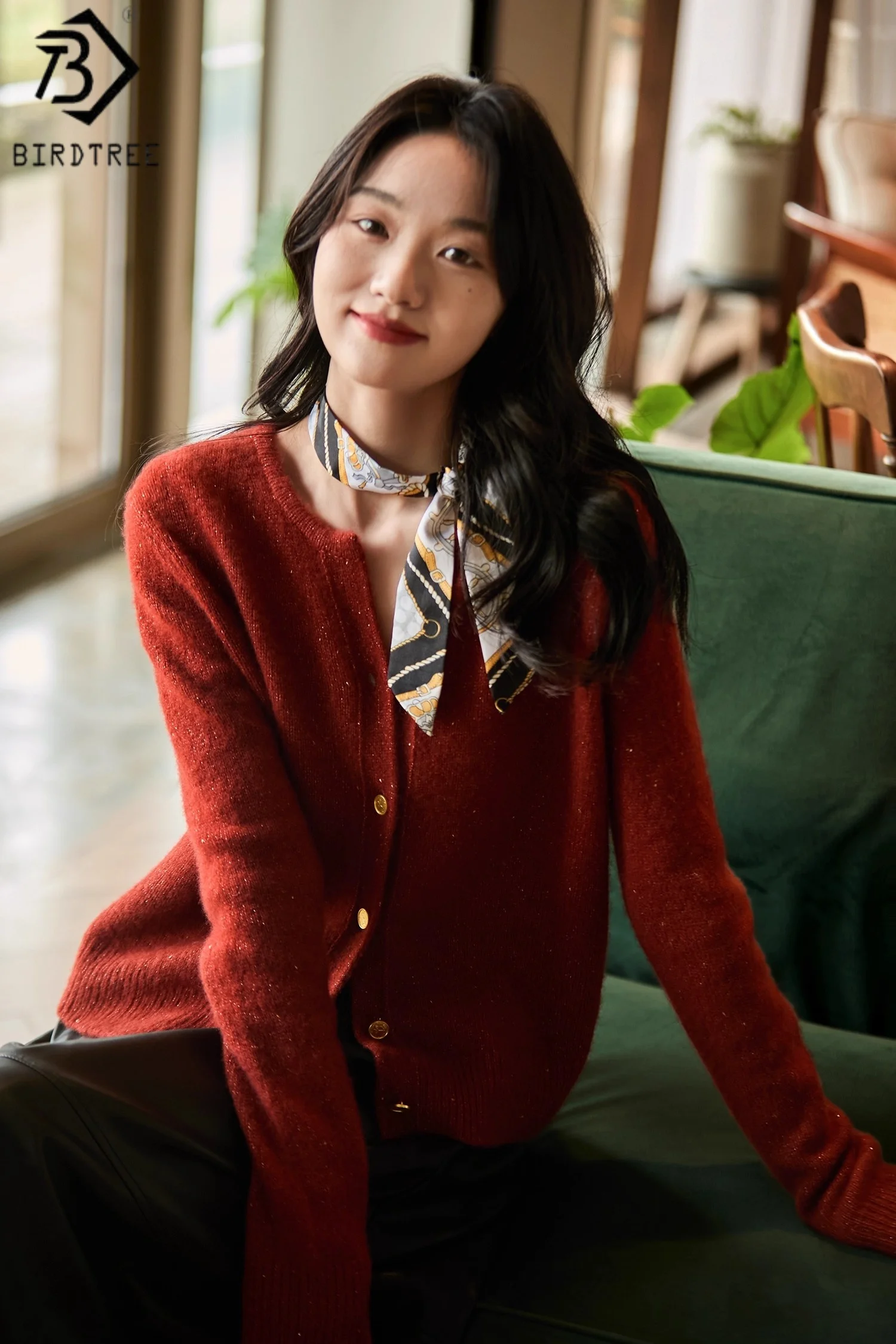 Birdtree 75,5% кашемир 22,4% шелковый красный кардиган, женское кашемировое шелковое однобортное вязаное пальто с длинными рукавами T58009JF
Birdtree 75,5% кашемир 22,4% шелковый красный кардиган, женское кашемировое шелковое однобортное вязаное пальто с длинными рукавами T58009JF