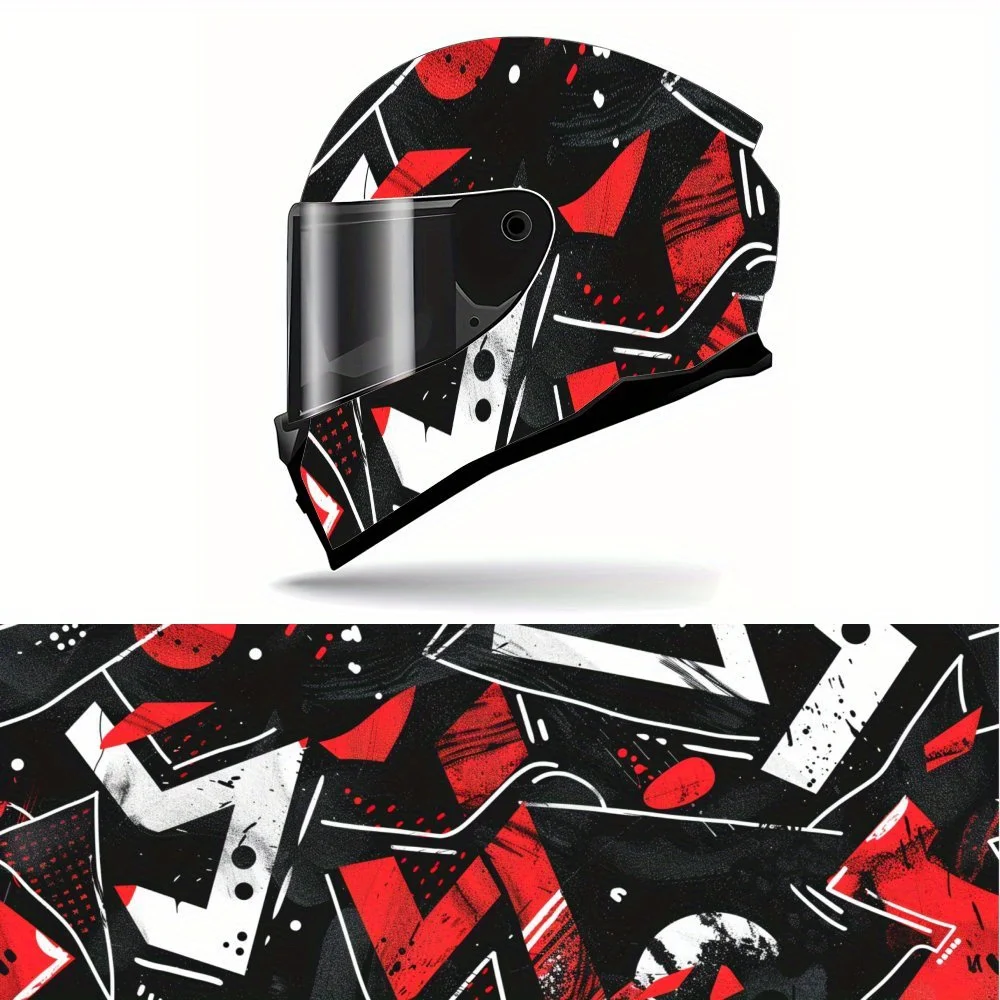 Artistic Black White Red Motif Full Face Helmet Vinyl Wrap Sticker, Waterproof Scratch-Resistant Self-Adhesive PVC Decals, Artis
Artistic Black White Red Motif Full Face Helmet Vinyl Wrap Sticker, Waterproof Scratch-Resistant Self-Adhesive PVC Decals, Artis