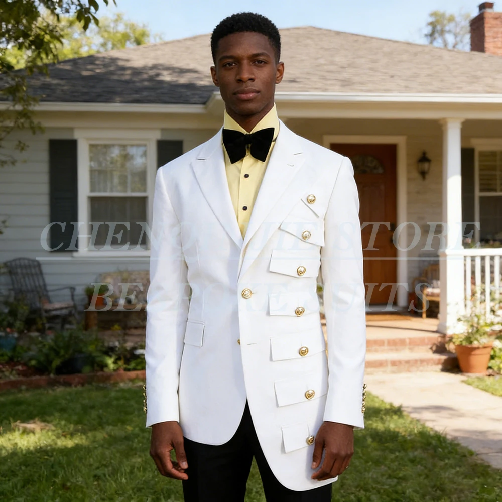 New Arrival Men's Suits for Wedding 2026 Fashion White Jacket With Black Pants Outfits Formal Groom Blazer Outwear
New Arrival Men's Suits for Wedding 2026 Fashion White Jacket With Black Pants Outfits Formal Groom Blazer Outwear