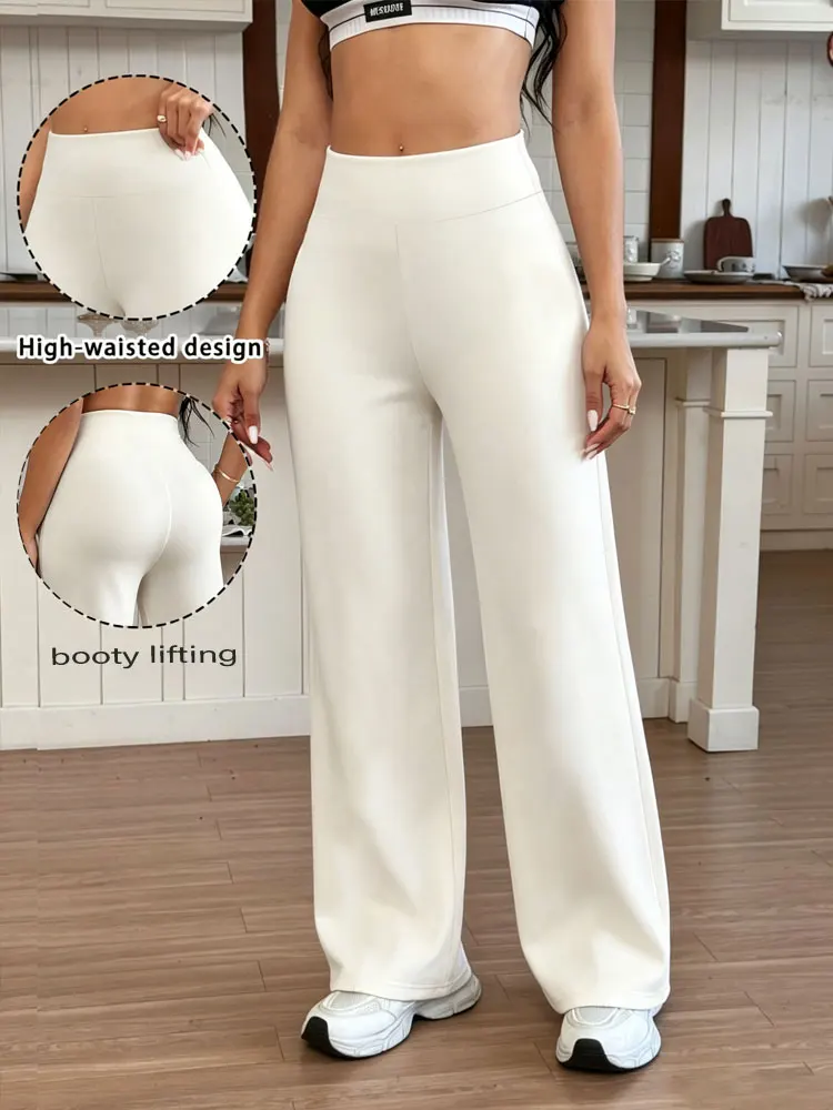 New Style Womens High Waist Elastic Wide Leg Trousers Comfortable Casual Straight Pants Fashion Outer Sports Workout Leggings
New Style Womens High Waist Elastic Wide Leg Trousers Comfortable Casual Straight Pants Fashion Outer Sports Workout Leggings