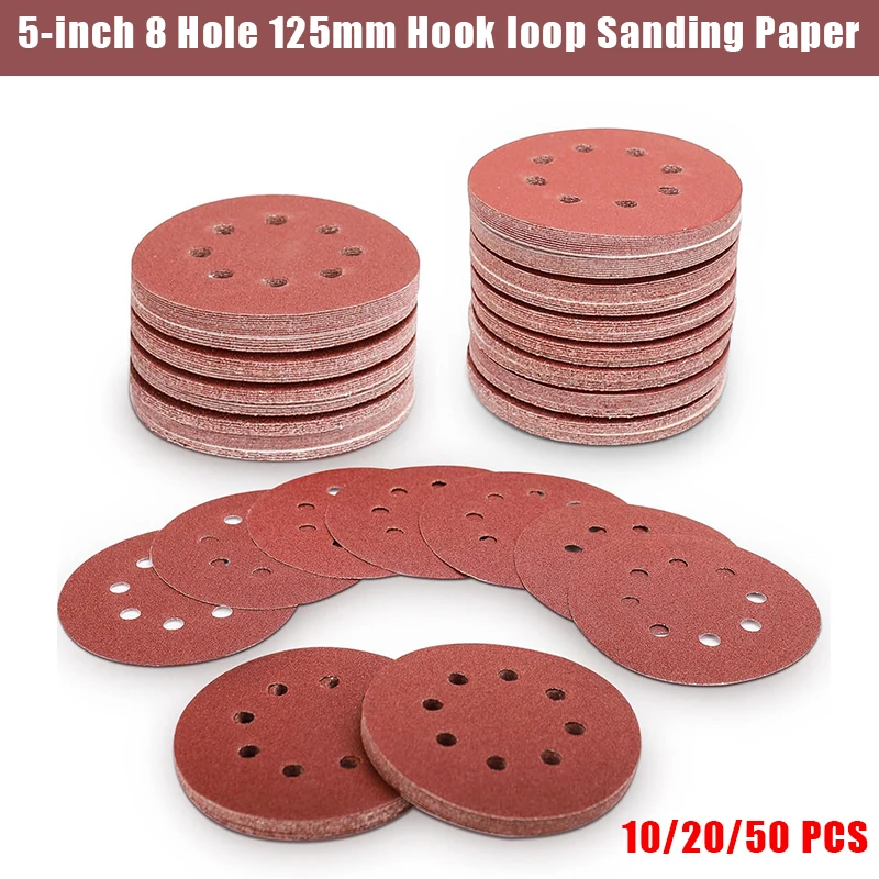 10/20/50 Pcs Sanding Discs 5 Inch 8-Hole Sandpaper Sanding Sheet Polishing Grinding Disc for Metal Wood Car Abrasive Tools
10/20/50 Pcs Sanding Discs 5 Inch 8-Hole Sandpaper Sanding Sheet Polishing Grinding Disc for Metal Wood Car Abrasive Tools