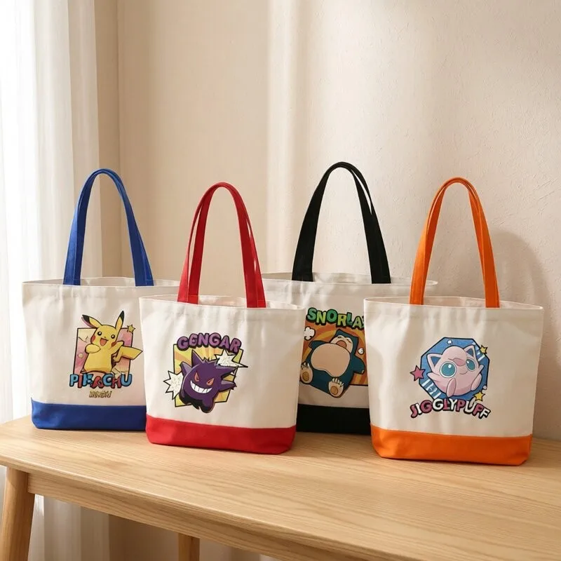 Pokemon Anime Pikachu Canvas Bag Kawaii Snorlax Large Capacity Commute Handbag Cute Jigglypuff Gengar Shopping Storage Bag Gift
Pokemon Anime Pikachu Canvas Bag Kawaii Snorlax Large Capacity Commute Handbag Cute Jigglypuff Gengar Shopping Storage Bag Gift
